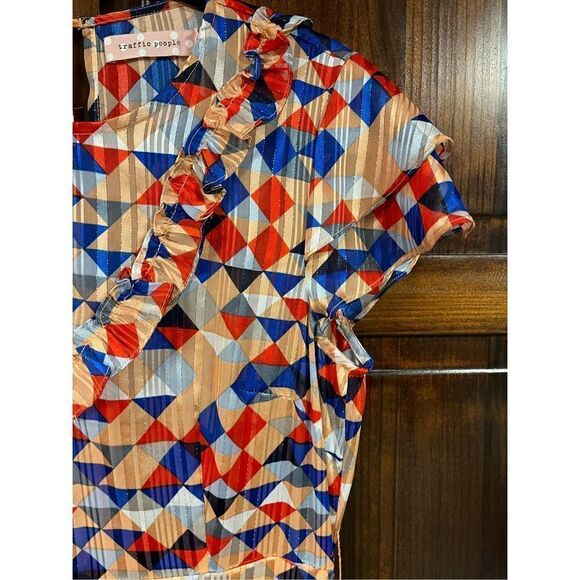 Traffic People Forgiven Dress in Peach and Red, size medium - Picture 8 of 14